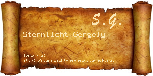 Sternlicht Gergely névjegykártya